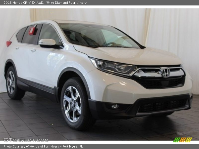 White Diamond Pearl / Ivory 2018 Honda CR-V EX AWD