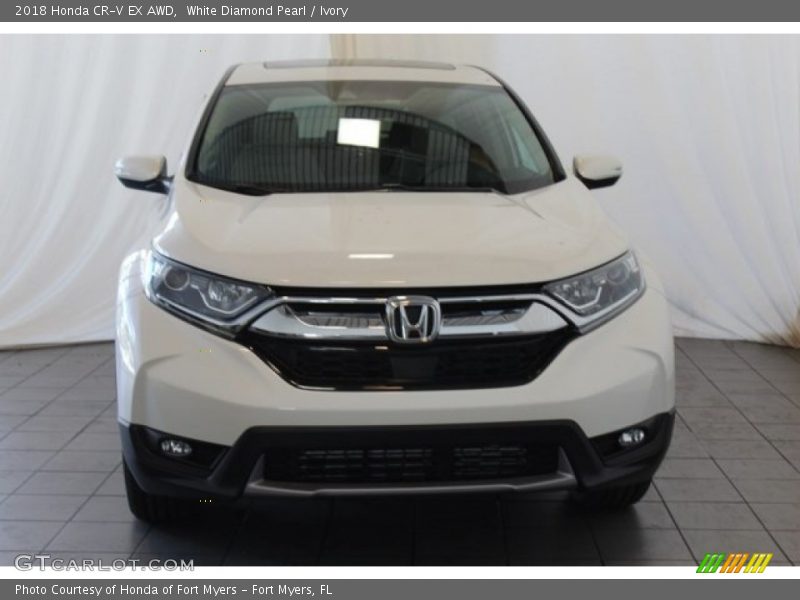 White Diamond Pearl / Ivory 2018 Honda CR-V EX AWD