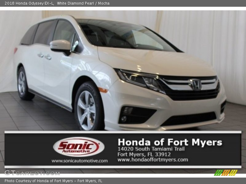 White Diamond Pearl / Mocha 2018 Honda Odyssey EX-L