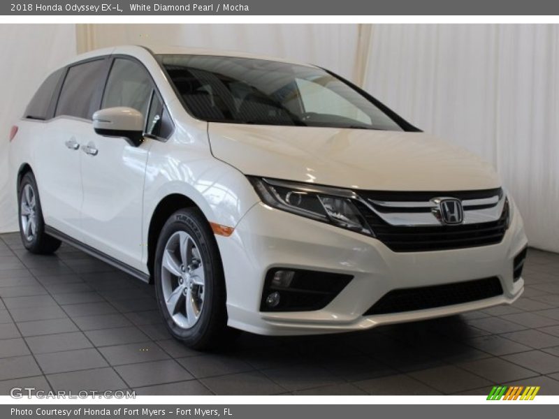 White Diamond Pearl / Mocha 2018 Honda Odyssey EX-L