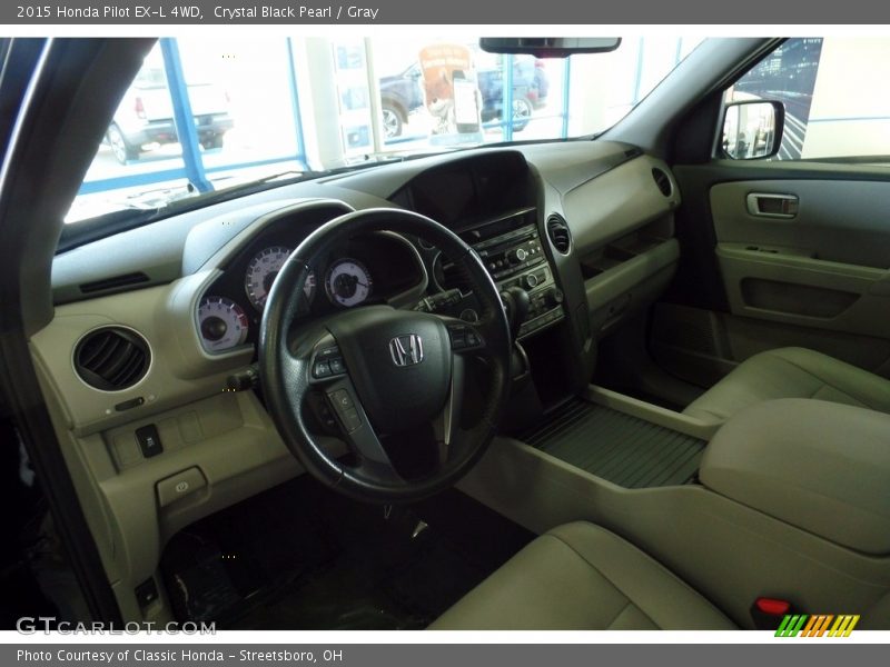 Crystal Black Pearl / Gray 2015 Honda Pilot EX-L 4WD