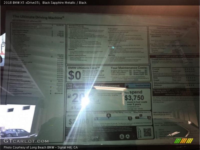 Black Sapphire Metallic / Black 2018 BMW X5 xDrive35i