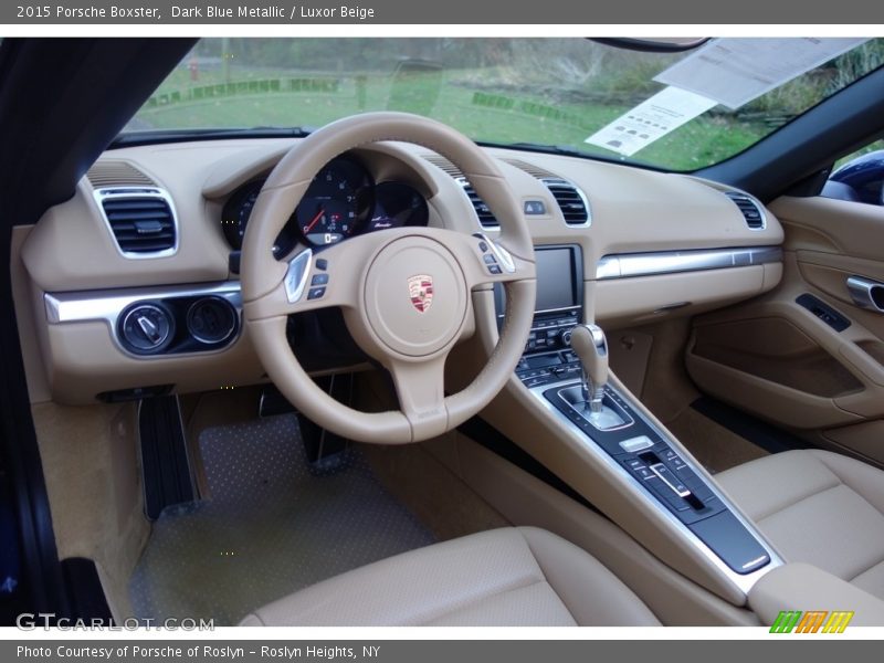 Dark Blue Metallic / Luxor Beige 2015 Porsche Boxster