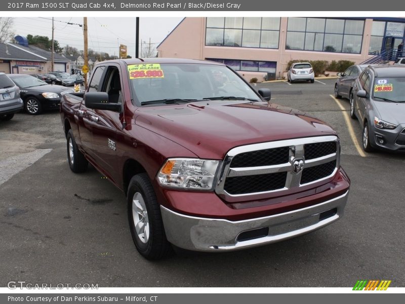 Delmonico Red Pearl / Black/Diesel Gray 2017 Ram 1500 SLT Quad Cab 4x4