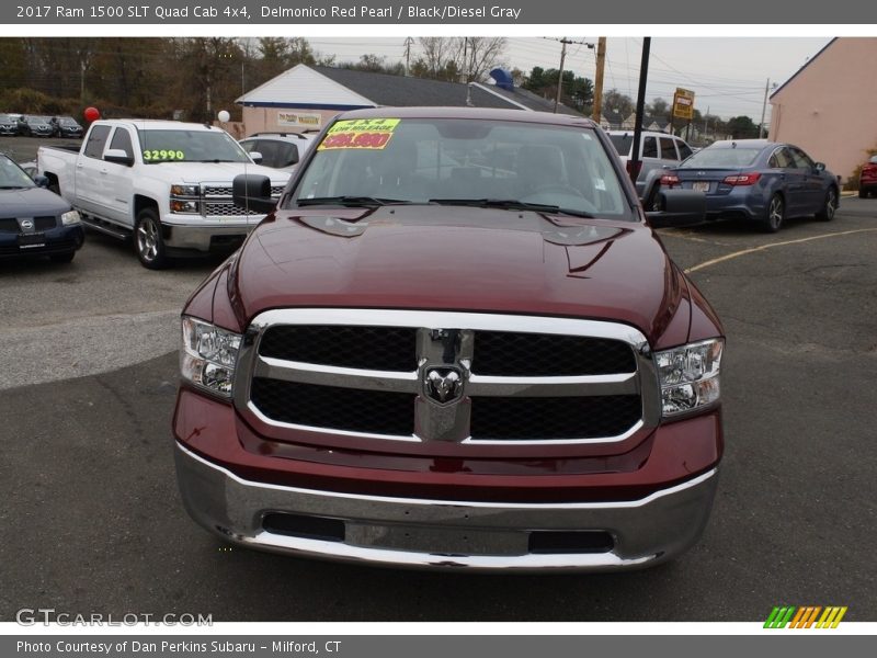 Delmonico Red Pearl / Black/Diesel Gray 2017 Ram 1500 SLT Quad Cab 4x4
