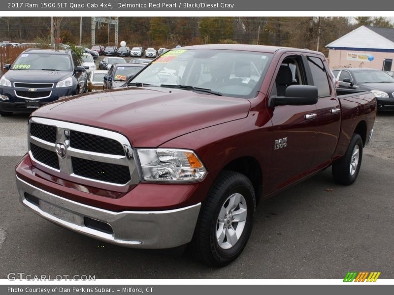 Delmonico Red Pearl / Black/Diesel Gray 2017 Ram 1500 SLT Quad Cab 4x4