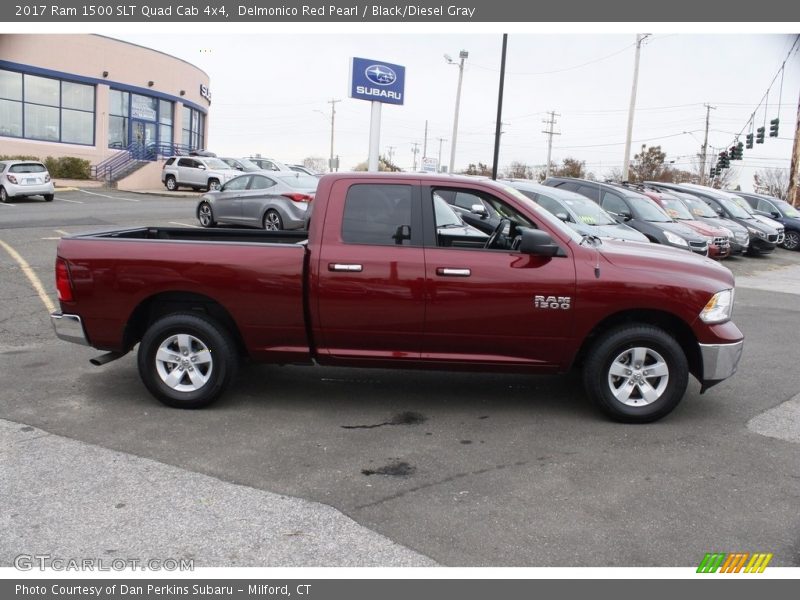 Delmonico Red Pearl / Black/Diesel Gray 2017 Ram 1500 SLT Quad Cab 4x4
