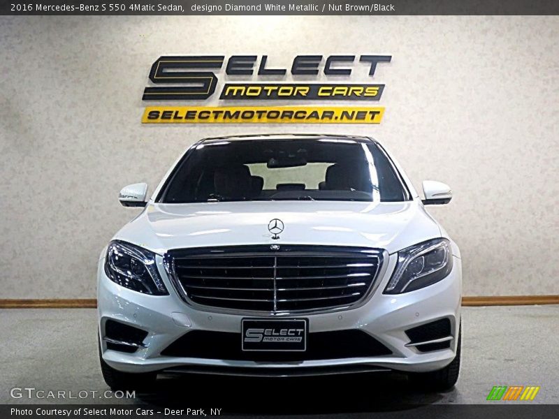 designo Diamond White Metallic / Nut Brown/Black 2016 Mercedes-Benz S 550 4Matic Sedan