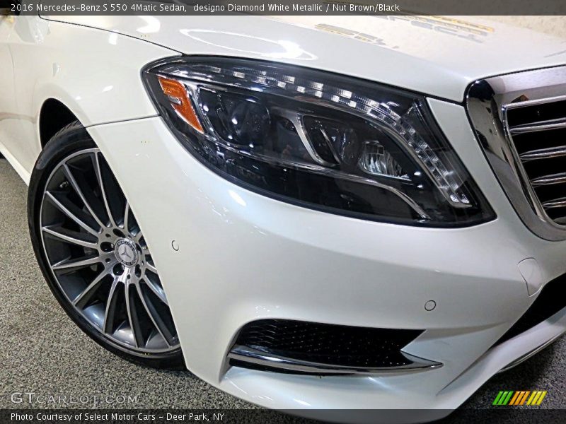 designo Diamond White Metallic / Nut Brown/Black 2016 Mercedes-Benz S 550 4Matic Sedan