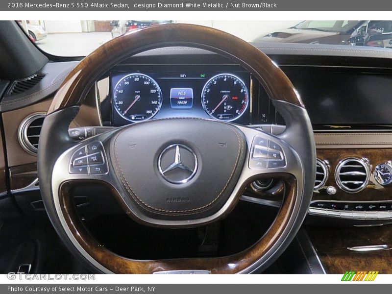 designo Diamond White Metallic / Nut Brown/Black 2016 Mercedes-Benz S 550 4Matic Sedan