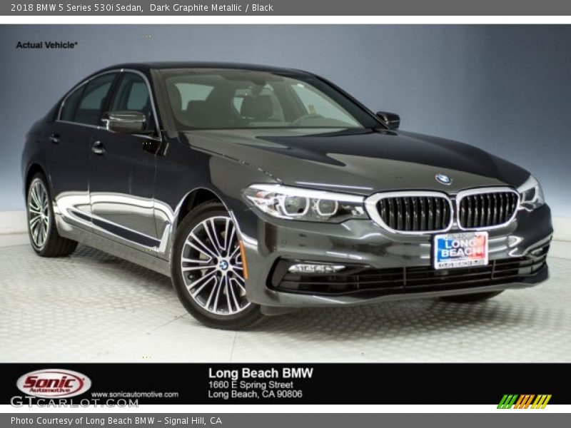 Dark Graphite Metallic / Black 2018 BMW 5 Series 530i Sedan