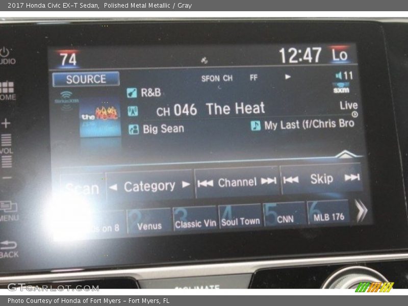 Polished Metal Metallic / Gray 2017 Honda Civic EX-T Sedan