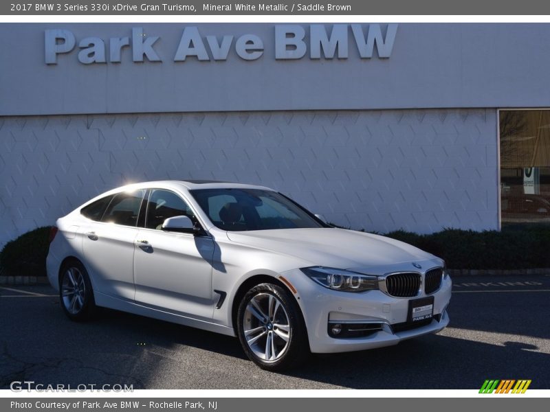 Mineral White Metallic / Saddle Brown 2017 BMW 3 Series 330i xDrive Gran Turismo