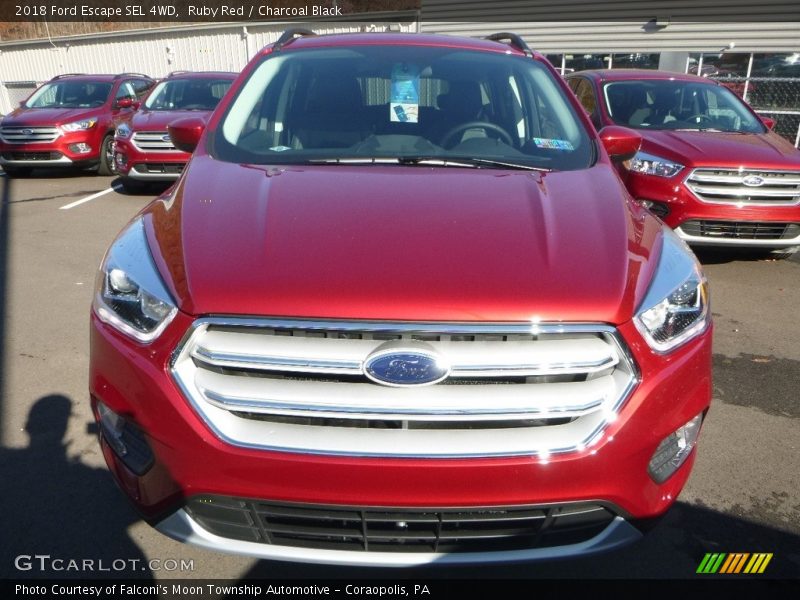 Ruby Red / Charcoal Black 2018 Ford Escape SEL 4WD