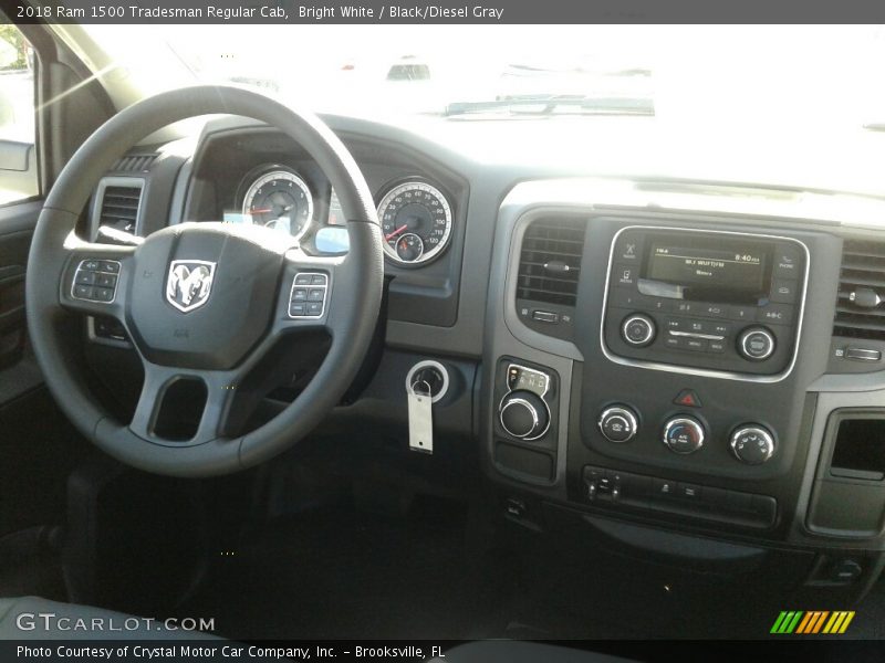Bright White / Black/Diesel Gray 2018 Ram 1500 Tradesman Regular Cab