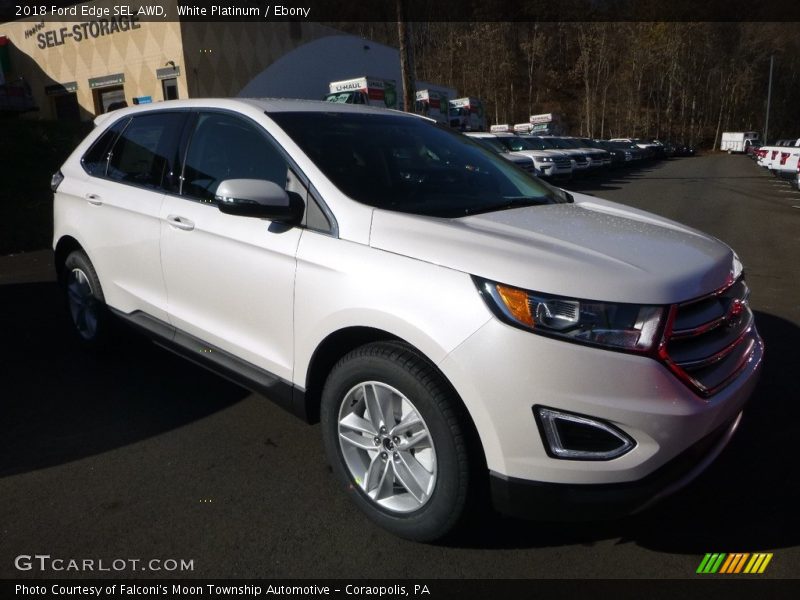 White Platinum / Ebony 2018 Ford Edge SEL AWD