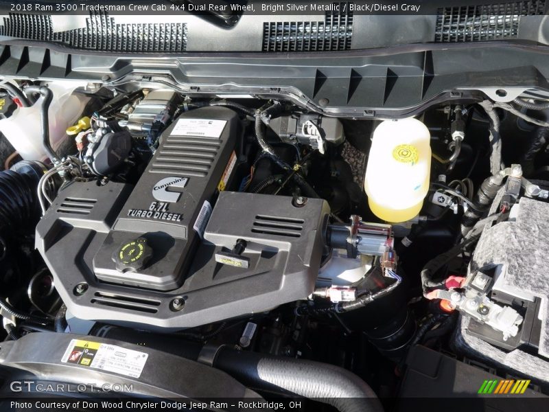  2018 3500 Tradesman Crew Cab 4x4 Dual Rear Wheel Engine - 6.7 Liter OHV 24-Valve Cummins Turbo-Diesel Inline 6 Cylinder