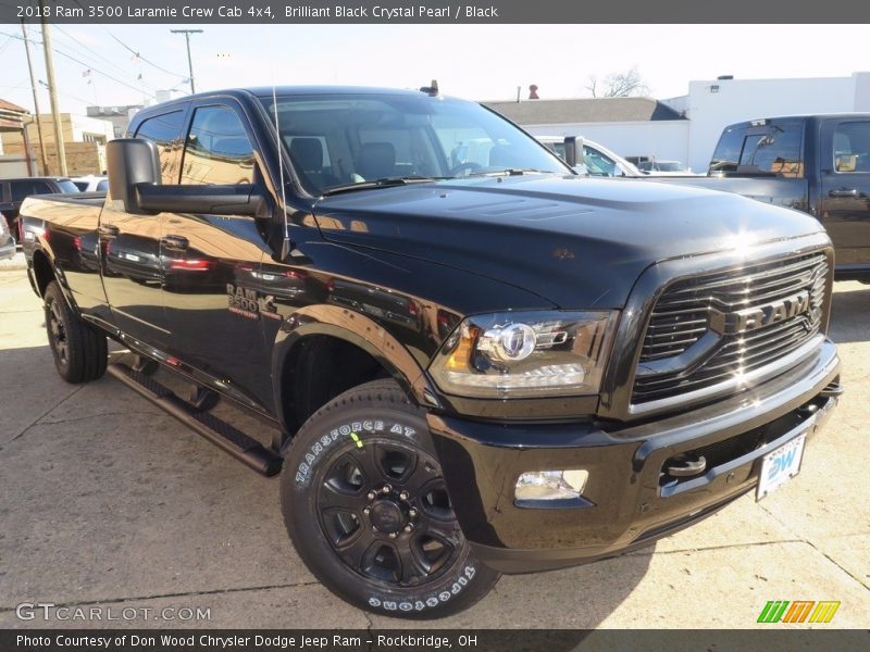 Brilliant Black Crystal Pearl / Black 2018 Ram 3500 Laramie Crew Cab 4x4