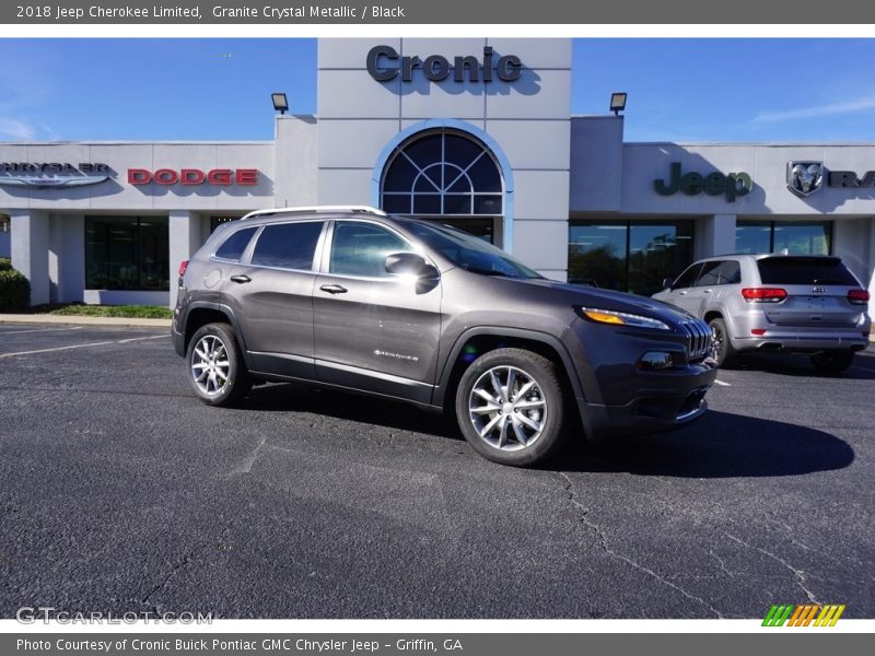Granite Crystal Metallic / Black 2018 Jeep Cherokee Limited