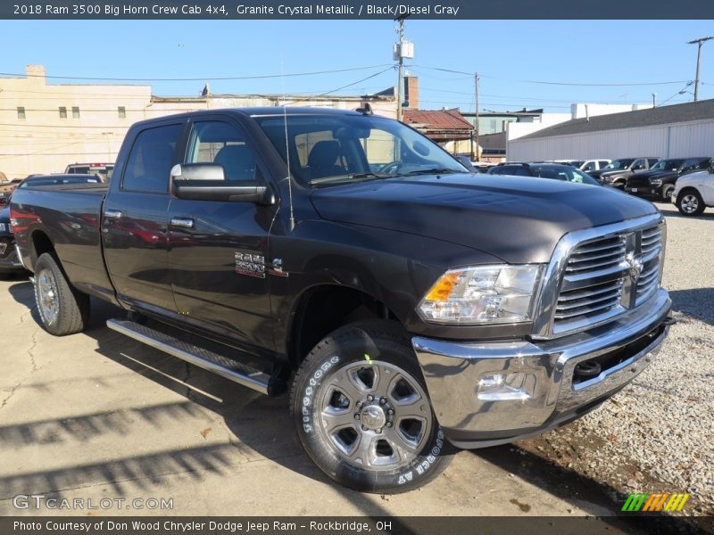 Granite Crystal Metallic / Black/Diesel Gray 2018 Ram 3500 Big Horn Crew Cab 4x4