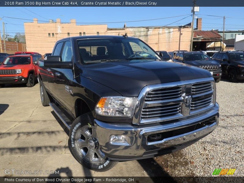 Granite Crystal Metallic / Black/Diesel Gray 2018 Ram 3500 Big Horn Crew Cab 4x4