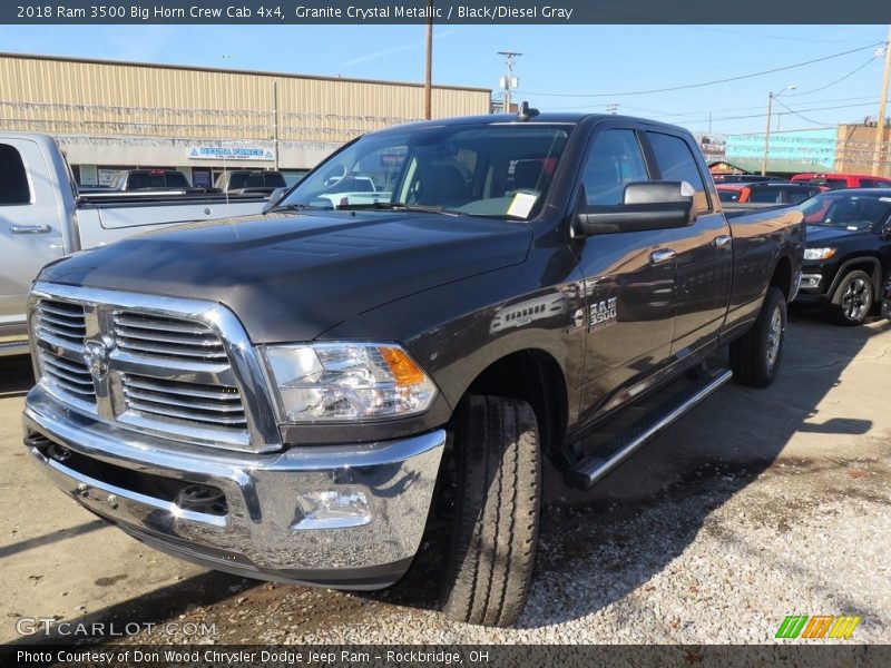 Granite Crystal Metallic / Black/Diesel Gray 2018 Ram 3500 Big Horn Crew Cab 4x4