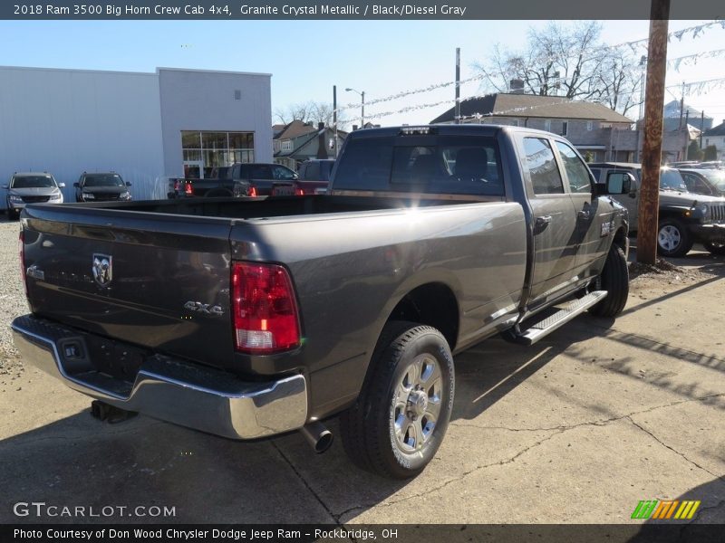 Granite Crystal Metallic / Black/Diesel Gray 2018 Ram 3500 Big Horn Crew Cab 4x4