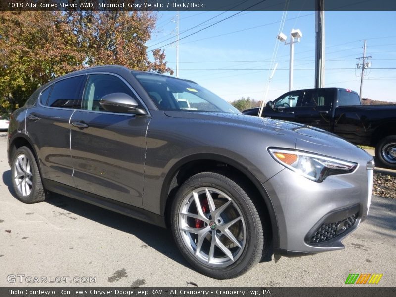 Stromboli Gray Metallic / Black/Black 2018 Alfa Romeo Stelvio AWD