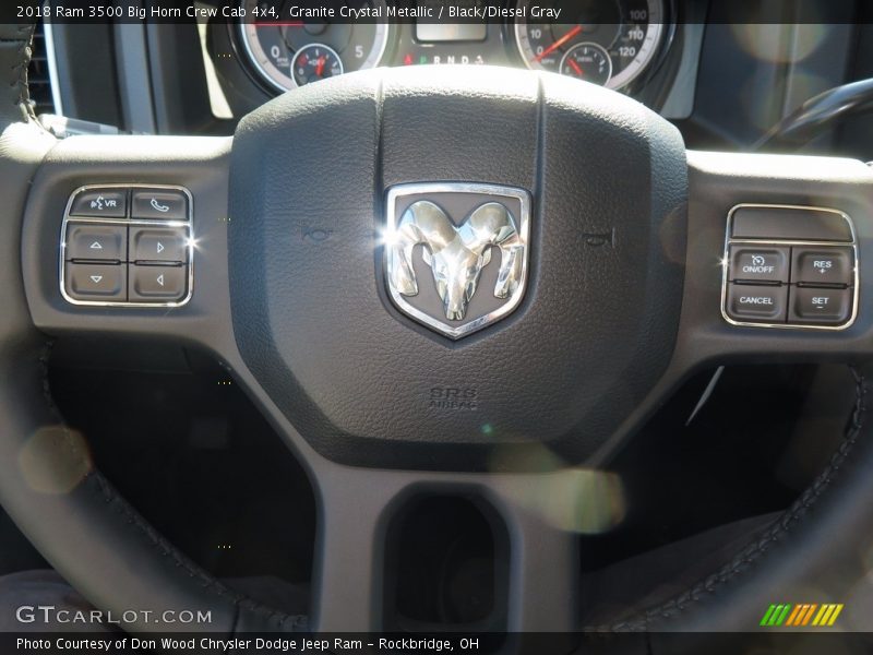 Granite Crystal Metallic / Black/Diesel Gray 2018 Ram 3500 Big Horn Crew Cab 4x4