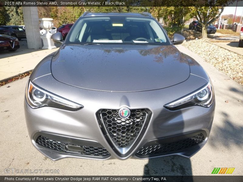 Stromboli Gray Metallic / Black/Black 2018 Alfa Romeo Stelvio AWD