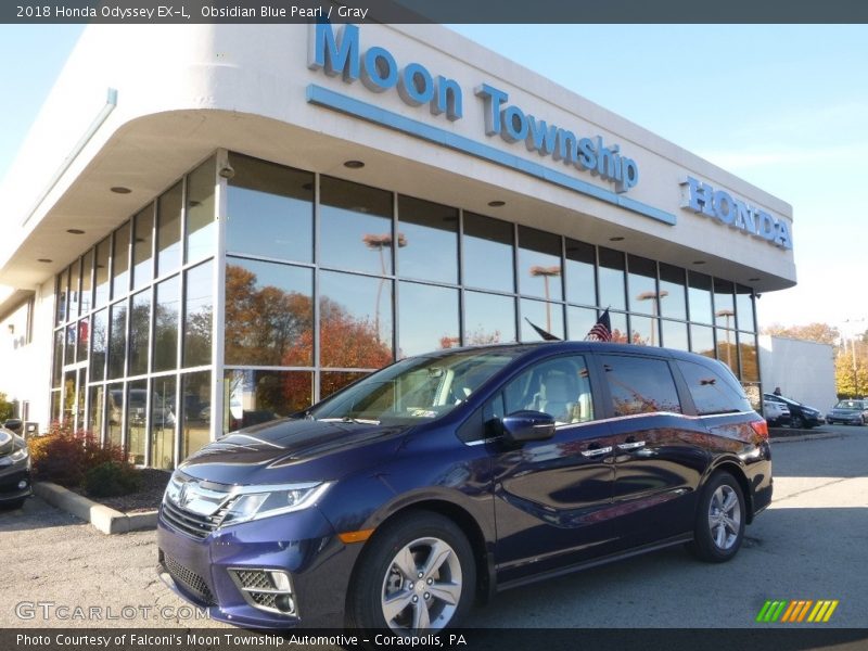 Obsidian Blue Pearl / Gray 2018 Honda Odyssey EX-L