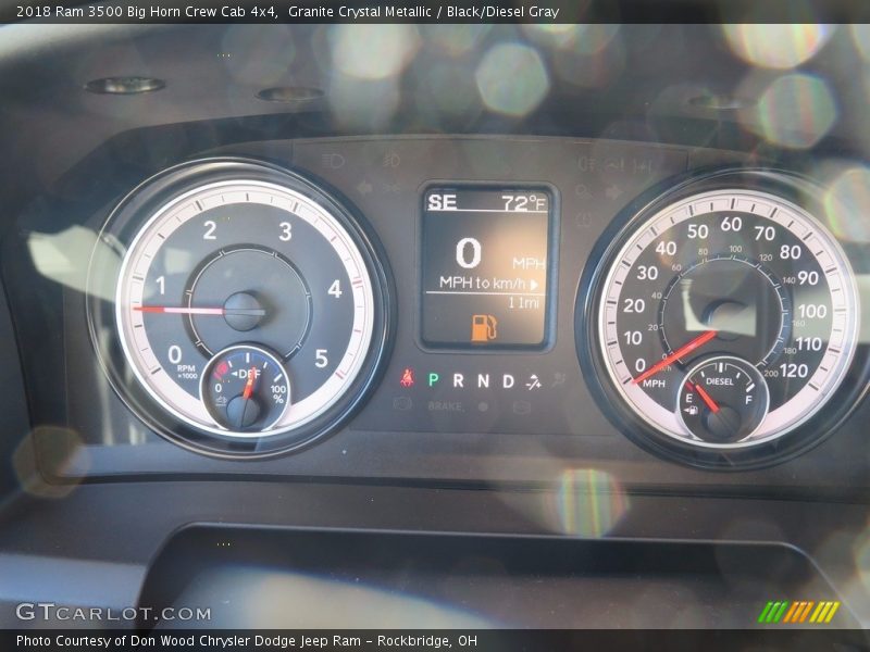Granite Crystal Metallic / Black/Diesel Gray 2018 Ram 3500 Big Horn Crew Cab 4x4