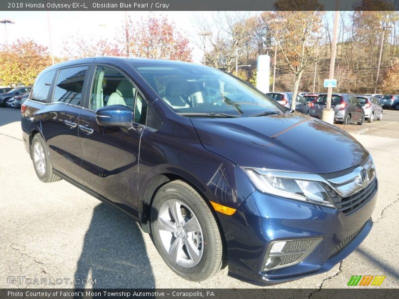 Obsidian Blue Pearl / Gray 2018 Honda Odyssey EX-L