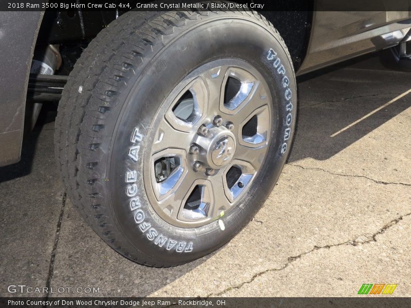 Granite Crystal Metallic / Black/Diesel Gray 2018 Ram 3500 Big Horn Crew Cab 4x4