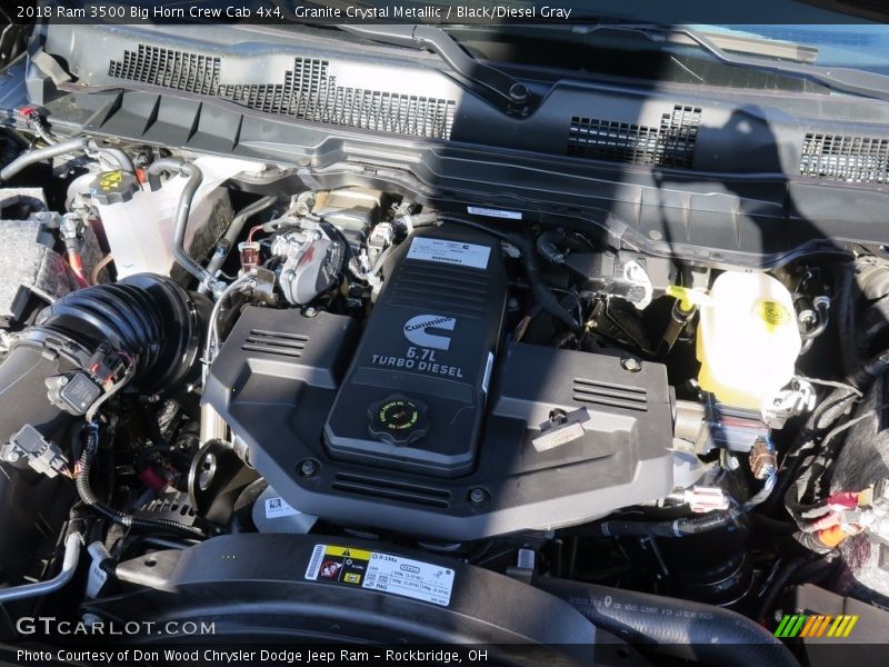 Granite Crystal Metallic / Black/Diesel Gray 2018 Ram 3500 Big Horn Crew Cab 4x4