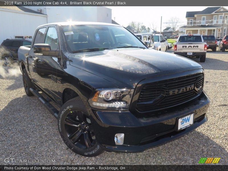 Brilliant Black Crystal Pearl / Black 2018 Ram 1500 Night Crew Cab 4x4