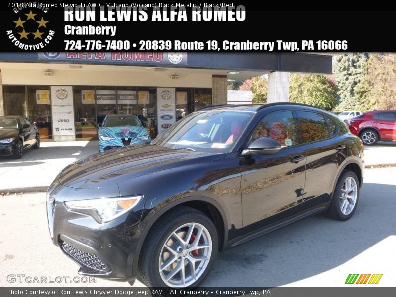 Vulcano (Volcano) Black Metallic / Black/Red 2018 Alfa Romeo Stelvio Ti AWD