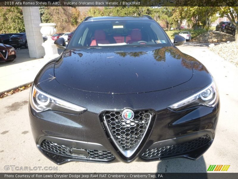 Vulcano (Volcano) Black Metallic / Black/Red 2018 Alfa Romeo Stelvio Ti AWD