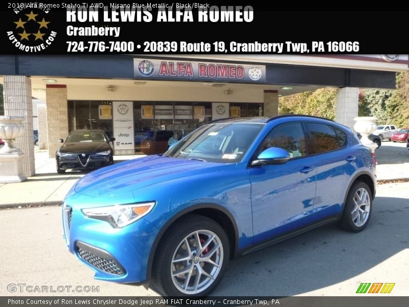 Misano Blue Metallic / Black/Black 2018 Alfa Romeo Stelvio Ti AWD