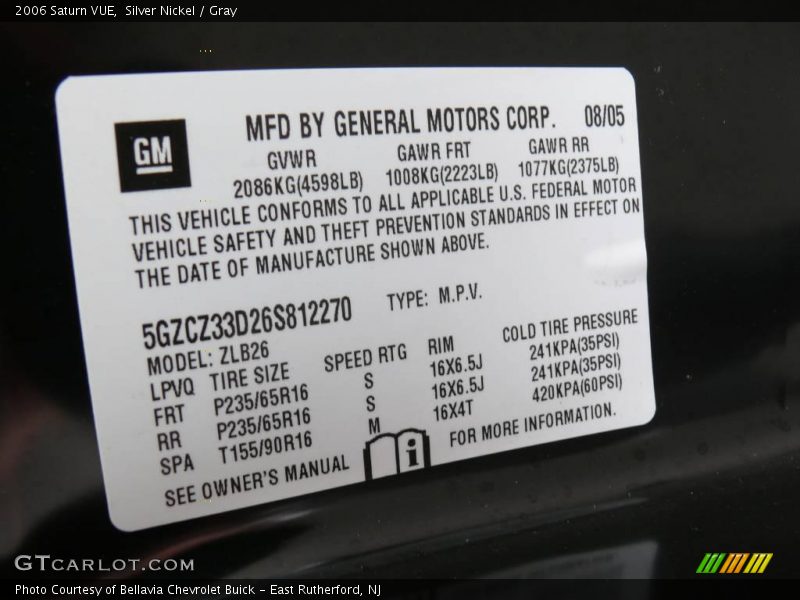 Silver Nickel / Gray 2006 Saturn VUE