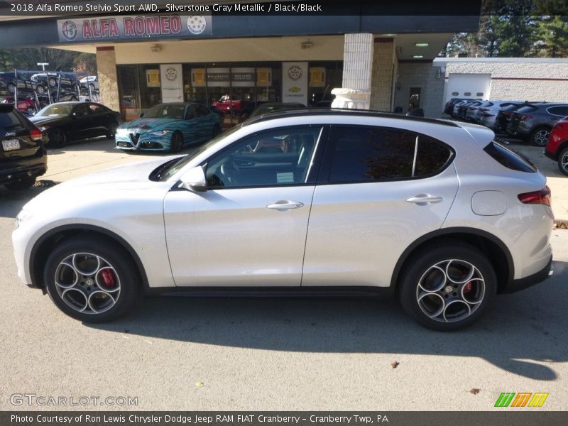 Silverstone Gray Metallic / Black/Black 2018 Alfa Romeo Stelvio Sport AWD