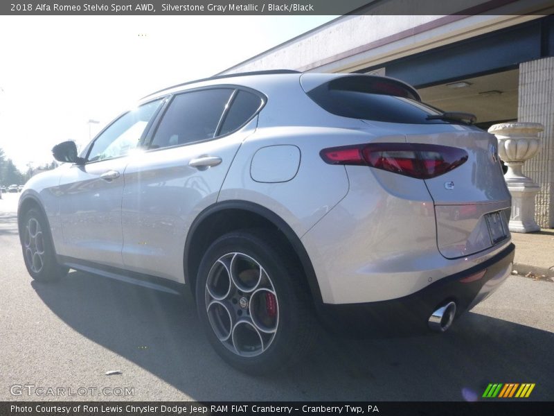 Silverstone Gray Metallic / Black/Black 2018 Alfa Romeo Stelvio Sport AWD