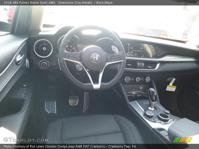 Silverstone Gray Metallic / Black/Black 2018 Alfa Romeo Stelvio Sport AWD