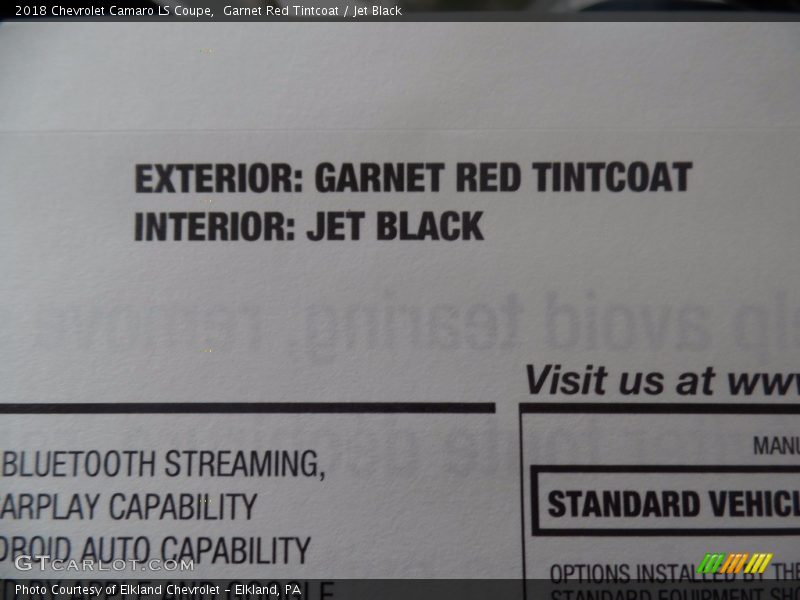 Garnet Red Tintcoat / Jet Black 2018 Chevrolet Camaro LS Coupe