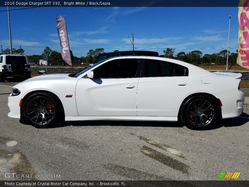 Bright White / Black/Sepia 2016 Dodge Charger SRT 392