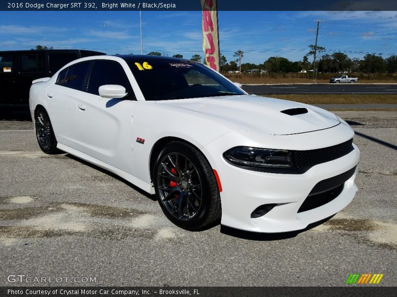 Bright White / Black/Sepia 2016 Dodge Charger SRT 392