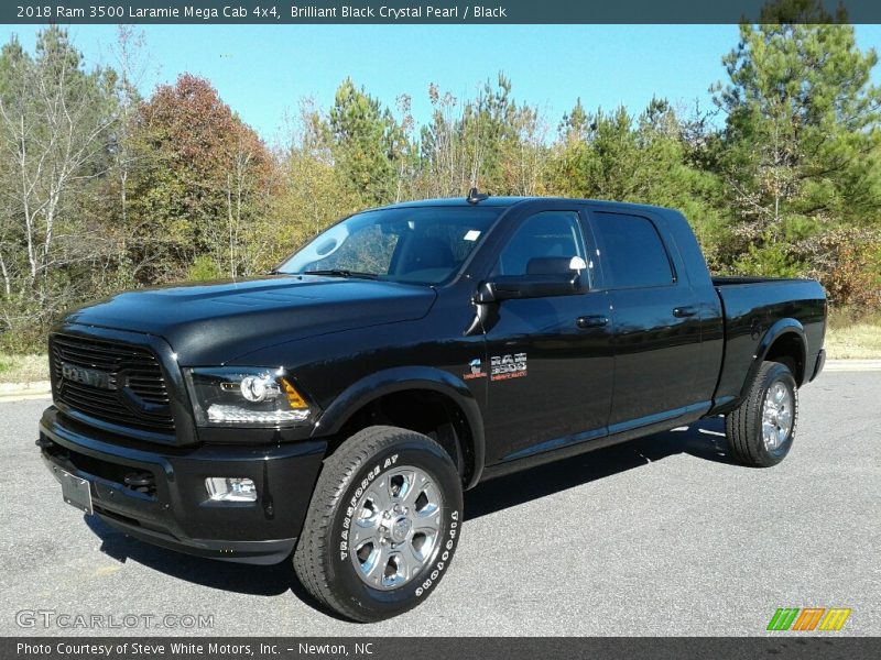 Brilliant Black Crystal Pearl / Black 2018 Ram 3500 Laramie Mega Cab 4x4