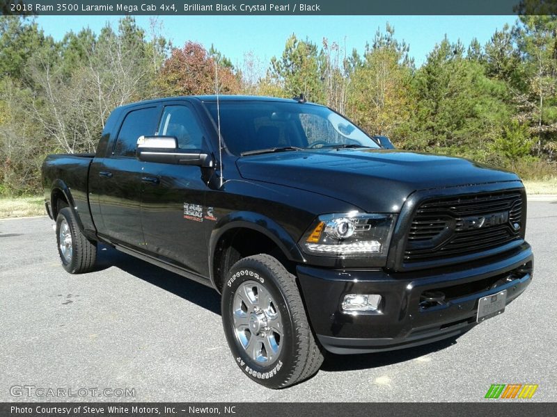 Brilliant Black Crystal Pearl / Black 2018 Ram 3500 Laramie Mega Cab 4x4