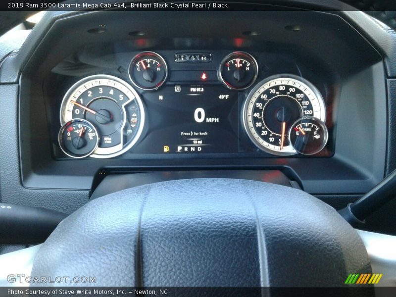 Brilliant Black Crystal Pearl / Black 2018 Ram 3500 Laramie Mega Cab 4x4