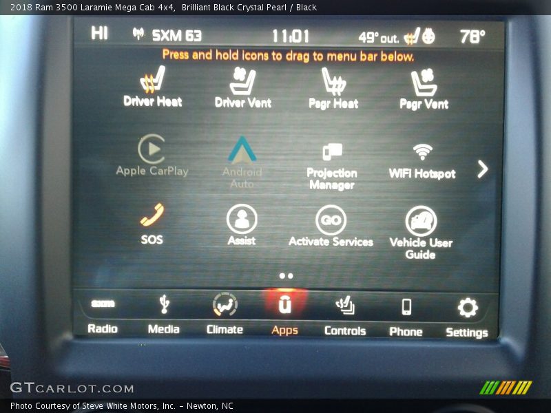 Brilliant Black Crystal Pearl / Black 2018 Ram 3500 Laramie Mega Cab 4x4